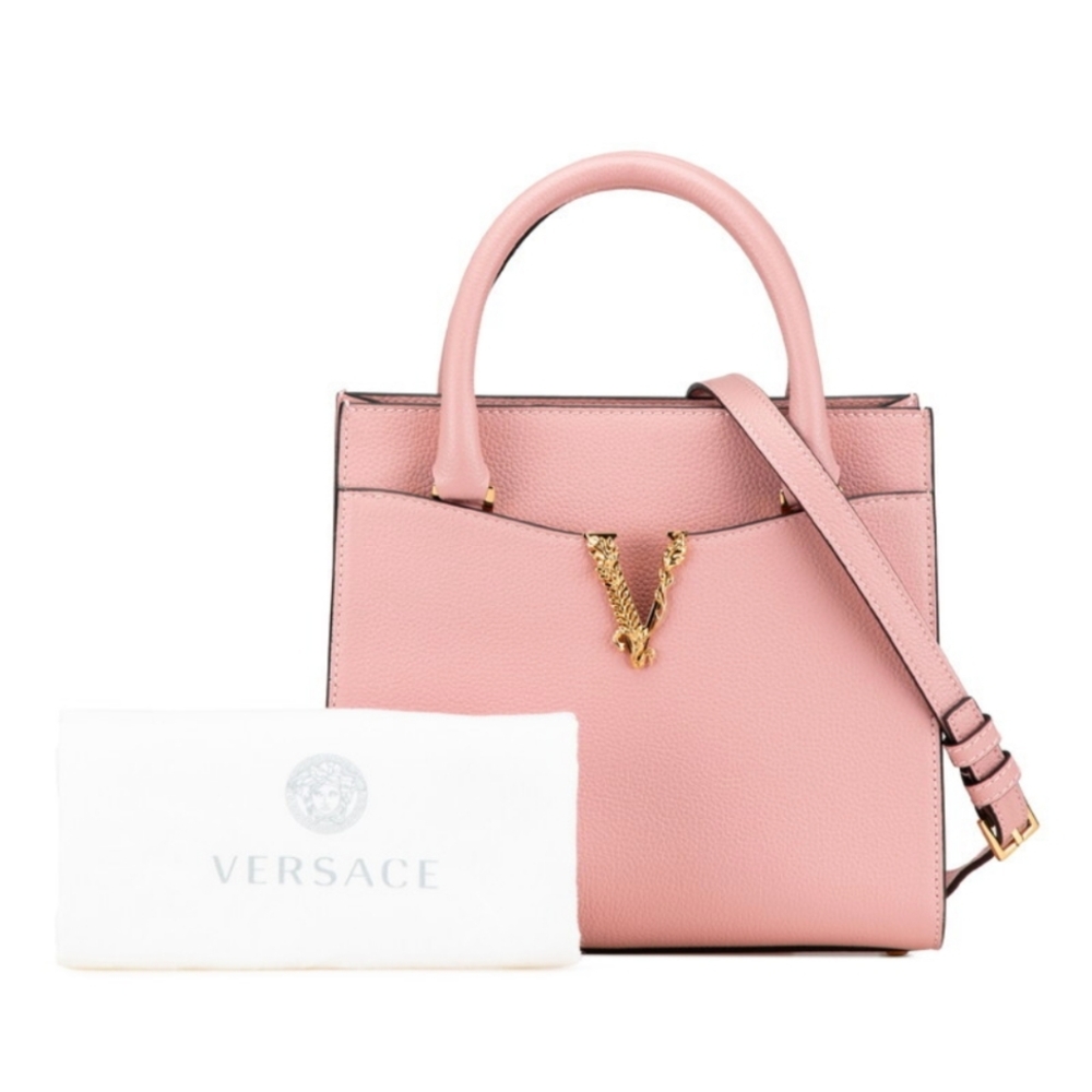 Like New Versace Virtus Pink Leather 2 Way Bag! - Picture 15 of 15